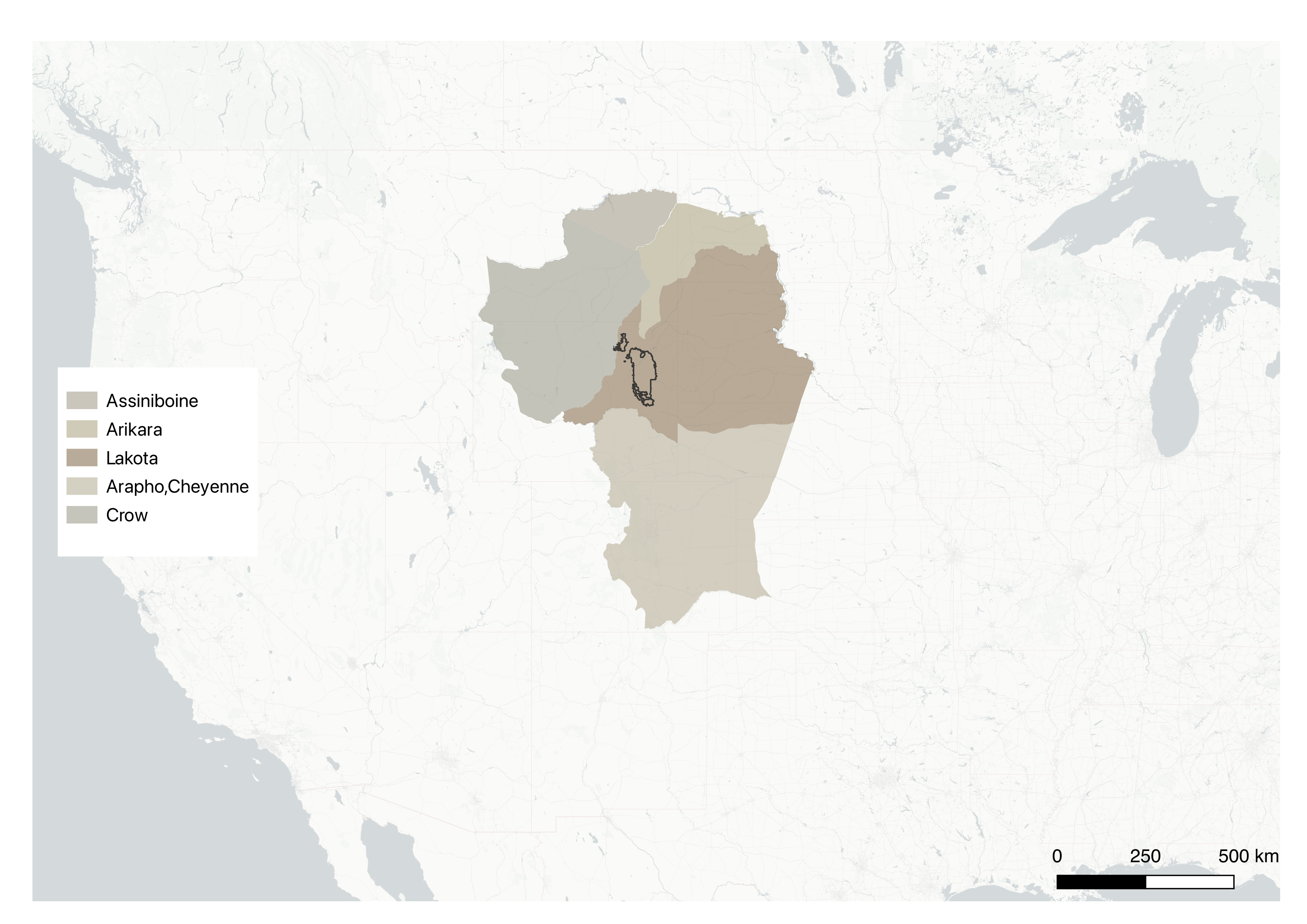 1851 Fort Laramie Treaty — Lakota territory in relation to neighboring nations