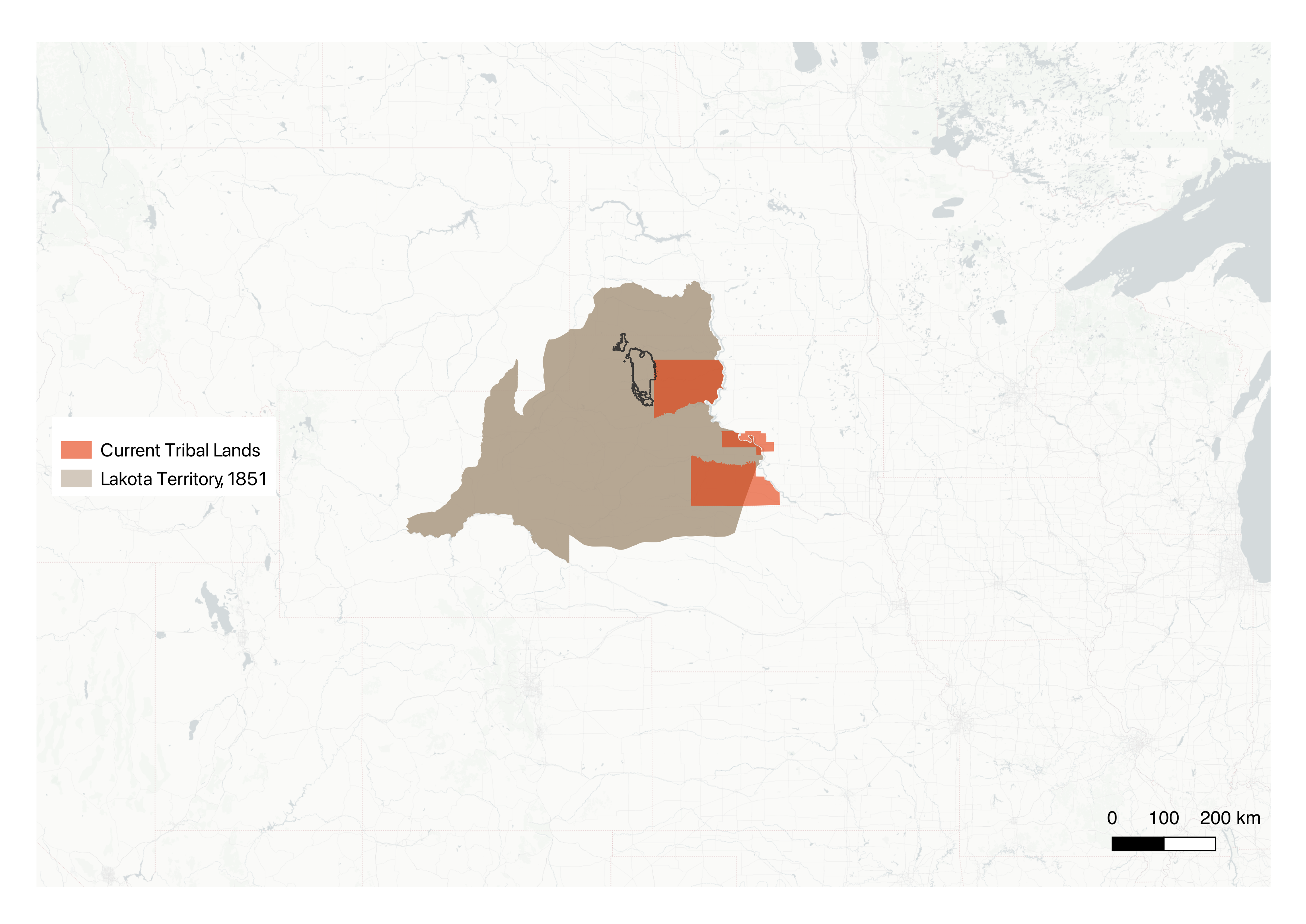 GLO township survey grid imposed on Pine Ridge under the Dawes Act