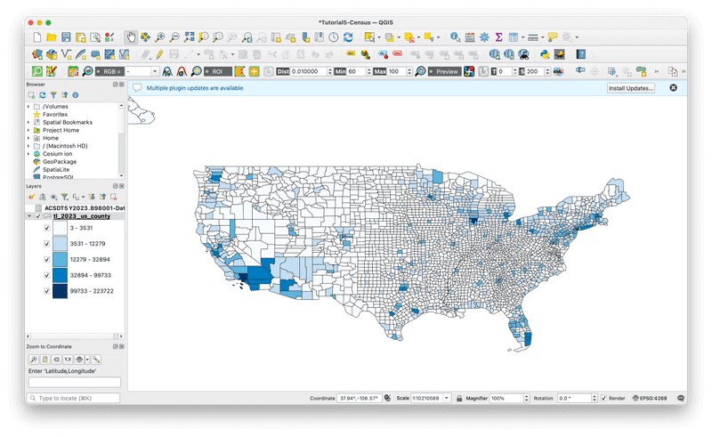 graduated sample size map