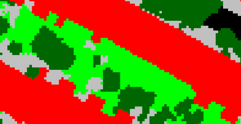 land cover individual raster cells