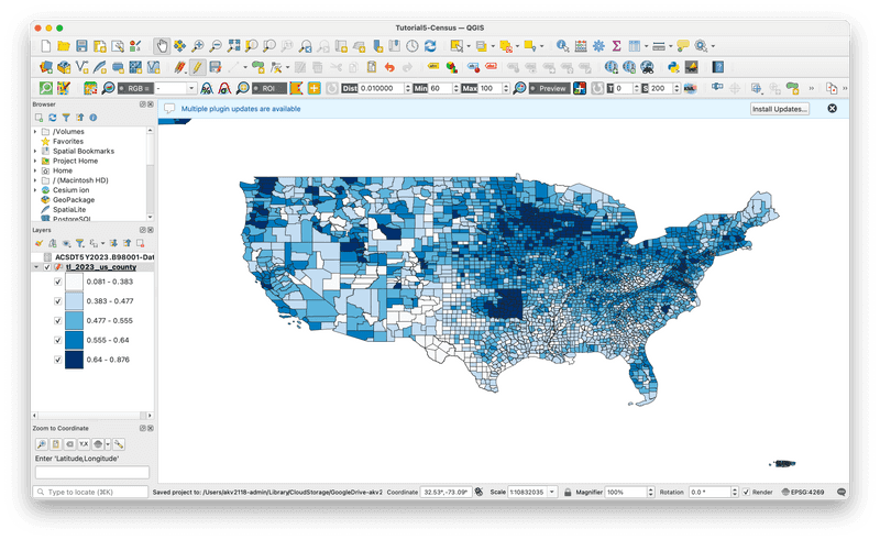 Interview percentage map