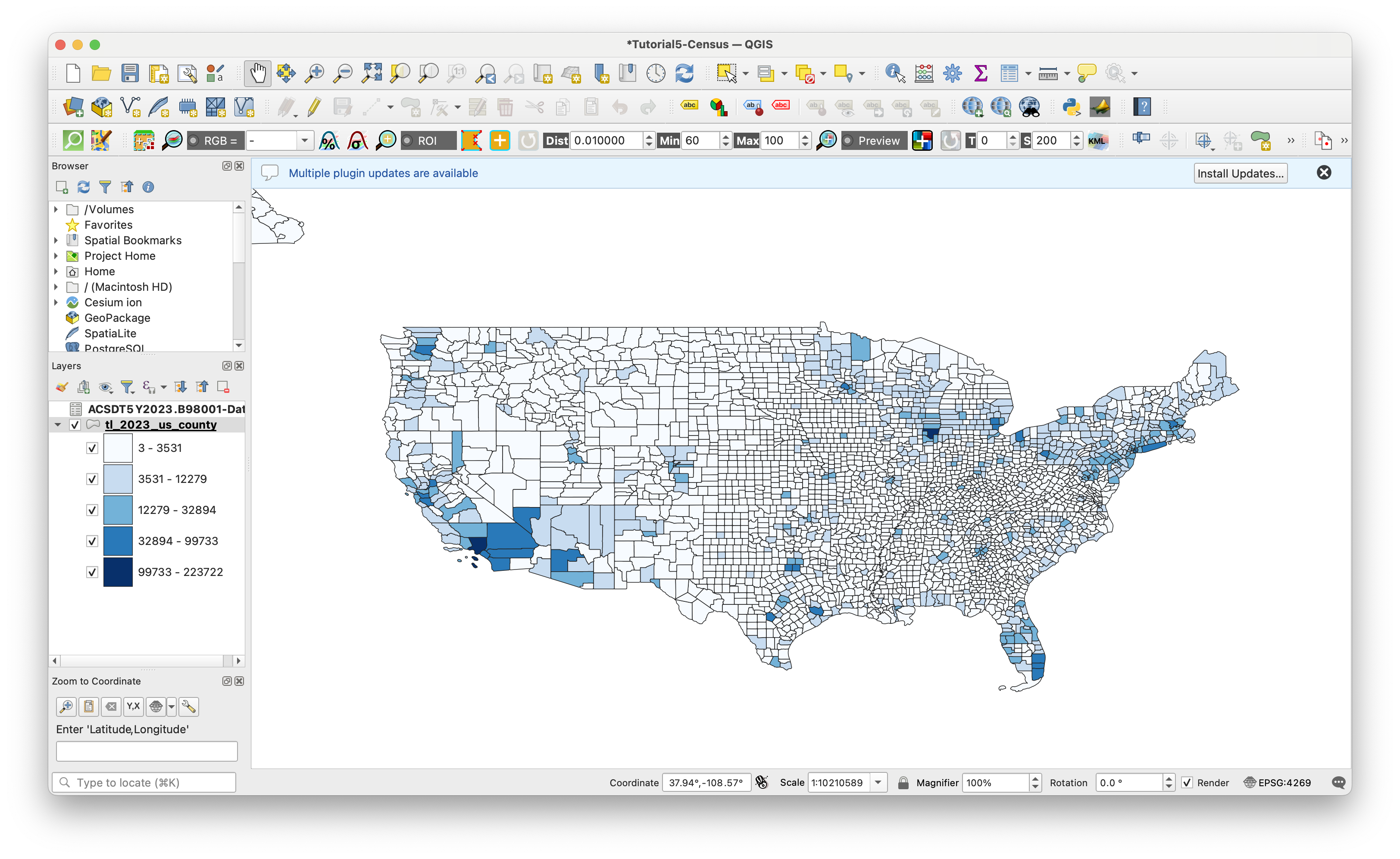 graduated sample size map